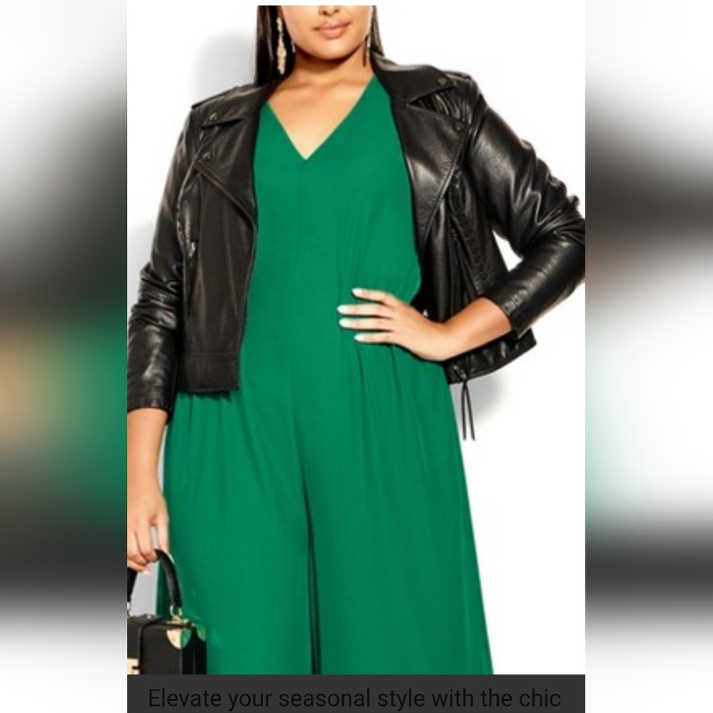 City chic jumpsuit aria in greenstone, size Xl/22 - Picture 1 of 6